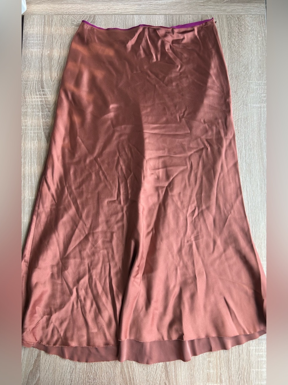 Rag & Bone Rust Copper Silk A-Line MIDI Skirt